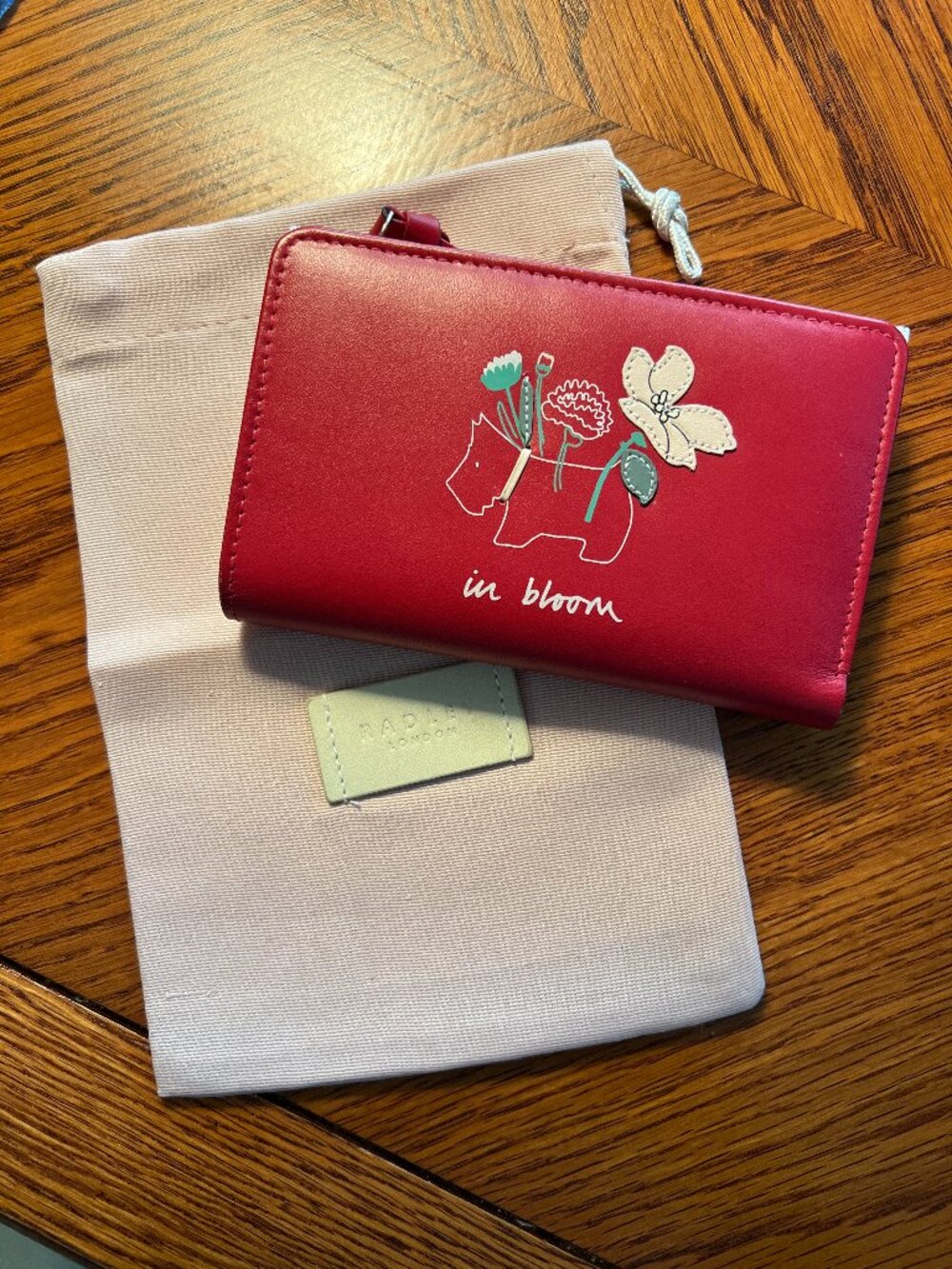 EUC RADLEY LONDON Red Leather BiFold Wallet with Dust Bag